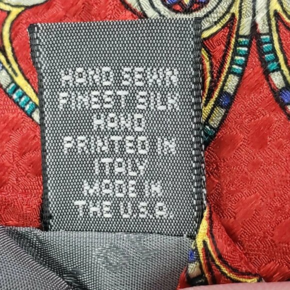 Robert Talbott Best of Class Tie Red Geometric Luxury Silk Necktie Hand Sewn USA - Picture 3 of 4